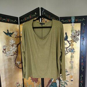 Artful Home for Kozan olive striped  long sleeve shirt 1X